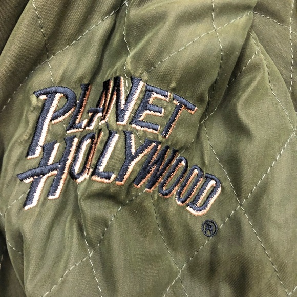 Planet Hollywood vintage, reversible leather plus size bomber jacket - Picture 7 of 16
